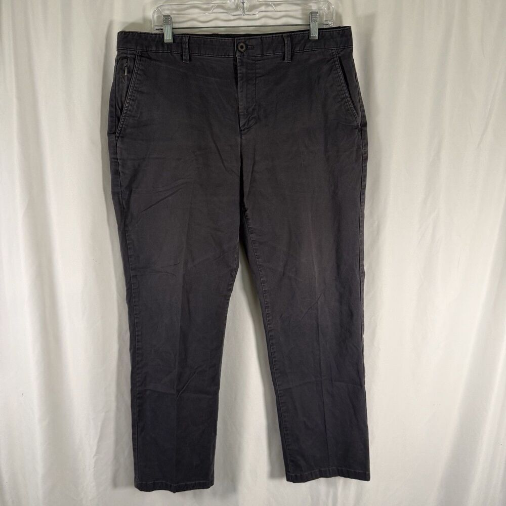 English Laundry Chino Pants Men's 36x30 Grey Flat Front Slash Pockets Cotton Bl
